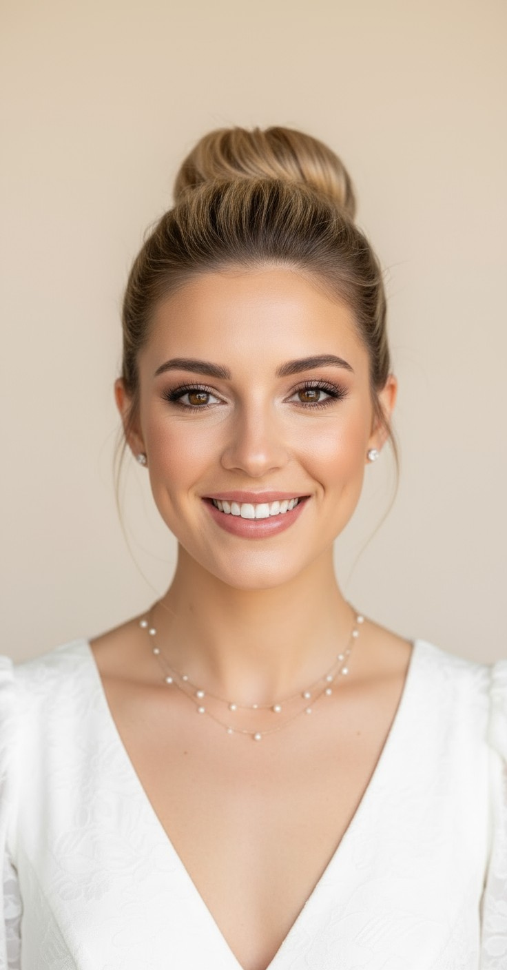 After High Bun Updo Wedding